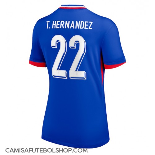 Camisa de time de futebol França Theo Hernandez #22 Replicas 1º Equipamento Feminina Europeu 2024 Manga Curta